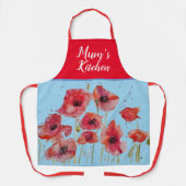 Poppy Poppies Red Shabby Chic Waterverf Floral Schort (Voorkant)