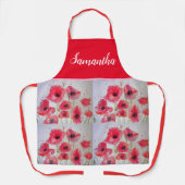 Poppy Poppies Red Shabby Chic Waterverf Floral Schort (Voorkant)