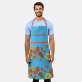 Poppy Poppies Red Waterverf Blue Floral Apron Schort (Gedragen)