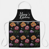 Poppy Poppies Red Waterverf Mums Kitchen Floral Schort (Voorkant)