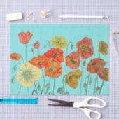 Poppy Poppies Rode Waterverf Bloembloem Tissuepapier (Craft)