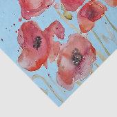 Poppy Poppies Rode Waterverf Bloembloem Tissuepapier (Detail)