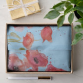 Poppy Poppies Rode Waterverf Bloembloem Tissuepapier (Geschenk)