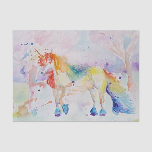 Poppy Poppies Rode Waterverf Bloembloem Tissuepapier (Voorkant)