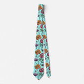 Poppy Poppies Waterverf Aquamarine Mannen Stropdas (Voorkant)