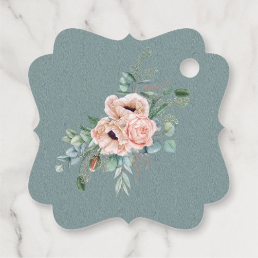 Poppy Radiance bruiloft Bedankjes Labels (Achterkant)