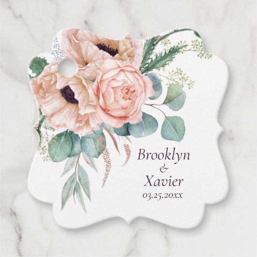 Poppy Radiance bruiloft Bedankjes Labels (Voorkant)