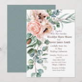 Poppy Radiance bruiloft Kaart (Voorkant / Achterkant)