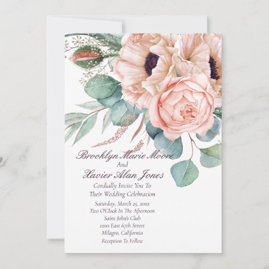 Poppy Radiance bruiloft Kaart (Voorkant)