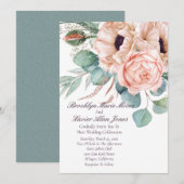 Poppy Radiance bruiloft Kaart (Voorkant / Achterkant)