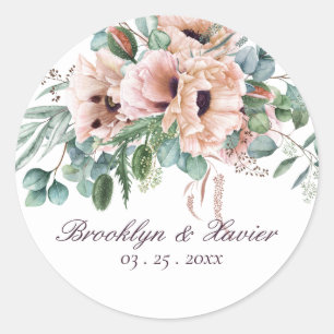 Poppy Radiance bruiloft Ronde Sticker