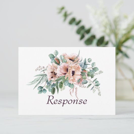 Poppy Radiance Bruiloft RSVP/Reactie RSVP Kaartje (Staand voorkant)