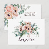 Poppy Radiance Bruiloft RSVP/Reactie RSVP Kaartje (Voorkant / Achterkant)