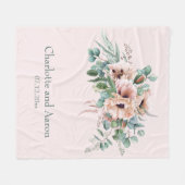 Poppy Radiance gepersonaliseerde bruiloft Fleece Deken (Voorkant (Horizontaal))