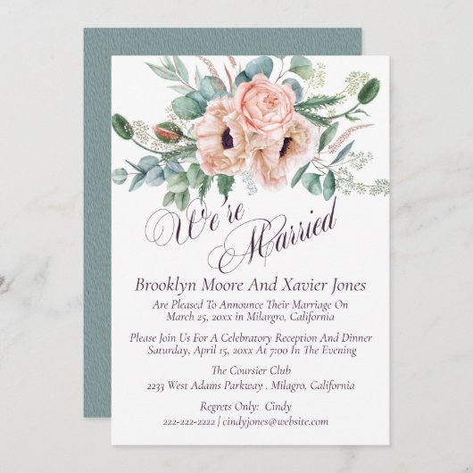 Poppy Radiance Huwelijksaankondiging Kaart (Voorkant / Achterkant)