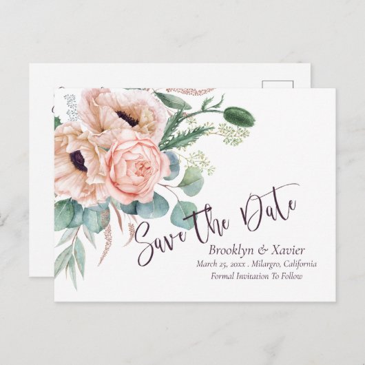 Poppy Radiance Sla de datum op Briefkaart (Voorkant / Achterkant)