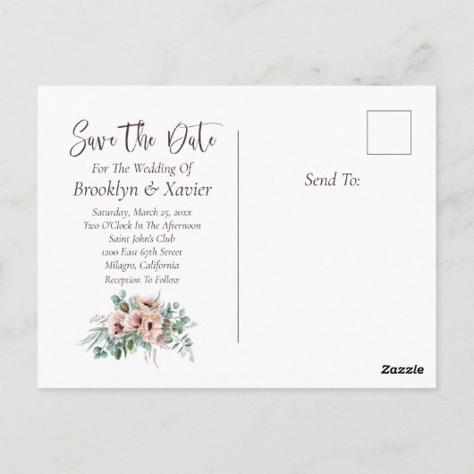 Poppy Radiance Sla de datum op Briefkaart (Achterkant)