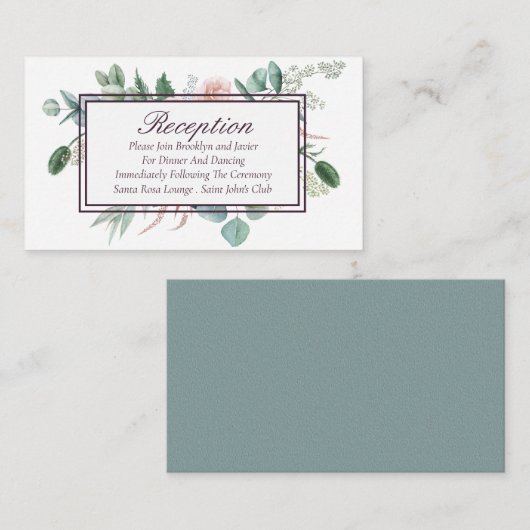 Poppy Radiance Trouwreceptie Informatiekaartje (Voorkant / Achterkant)