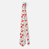Poppy red floral bruiloft stropdas (Voorkant)