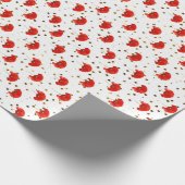 Poppy Red Flower Wit Goud Confetti Glitter Cadeaupapier (Hoek)