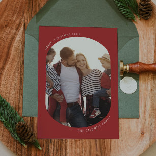 POPPY Red Modern Fun Family DIY Foto Kerstmis Feestdagenkaart
