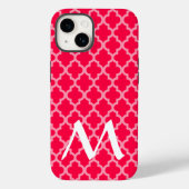 Poppy Red Moroccan Moods Quatrefoil Case-Mate iPhone Case (Achterkant)