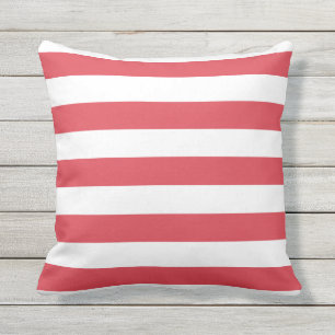 Poppy Red Nautical Stripes Kussens buitenshuis