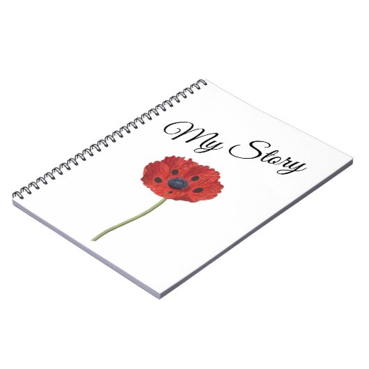 Poppy red notitieboek (Linkerzijde)