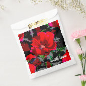 Poppy Red Retro Floral Design Bedankzakje (Gezegeld)
