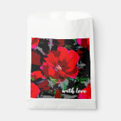 Poppy Red Retro Floral Design Bedankzakje (Voorkant)