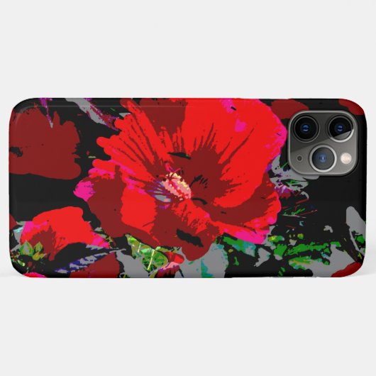 Poppy Red Retro Floral Design Case-Mate iPhone Case (Achterkant (horizontaal))