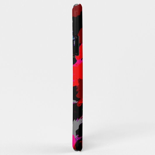 Poppy Red Retro Floral Design Case-Mate iPhone Case (Achterkant/rechts)