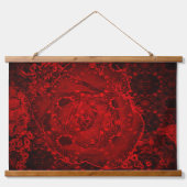 Poppy Red Retro Floral Design Hangend Wandkleed (Voorkant)