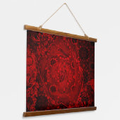 Poppy Red Retro Floral Design Hangend Wandkleed (Gebogen)