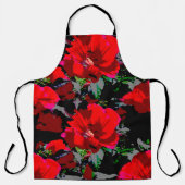 Poppy Red Retro Floral Design Schort (Voorkant)