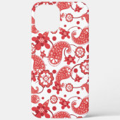 Poppy Red | White Chic Paisley Pattern Case-Mate iPhone Case (Achterkant)