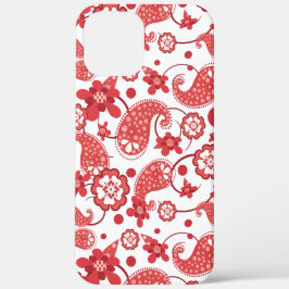 Poppy Red | White Chic Paisley Pattern Case-Mate iPhone Case