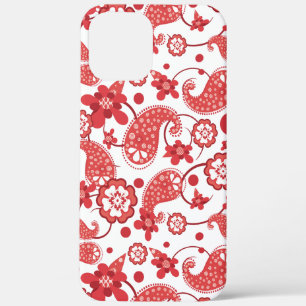 Poppy Red   White Chic Paisley Pattern Case-Mate iPhone Case