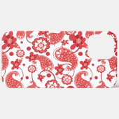 Poppy Red | White Chic Paisley Pattern Case-Mate iPhone Case (Achterkant (horizontaal))