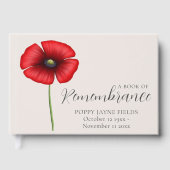 Poppy Remembrance Funeral Memorial Gastboek Gastenboek (Voorkant)