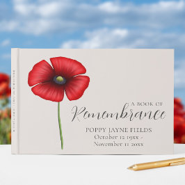 Poppy Remembrance Funeral Memorial Gastboek Gastenboek