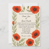 Poppy Reverie Photo Wedding Invitation Kaart (Voorkant)