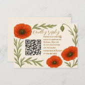 Poppy Reverie QR Code RSVP Card (Voorkant / Achterkant)