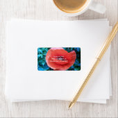 Poppy. Rode bloem. Etiket (Insitu)