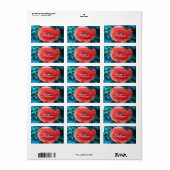 Poppy. Rode bloem. Etiket (Full Sheet)