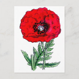 Poppy rode bloemen wijnstokken bloesems briefkaart