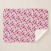 Poppy rood, paarse en witte bloemen sherpa deken (Voorkant (horizontaal))