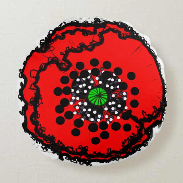 POPPY Round Pillow Rond Kussen (Voorkant)