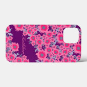 poppy roze paarse damast naam Case-Mate iPhone case (Achterkant (horizontaal))