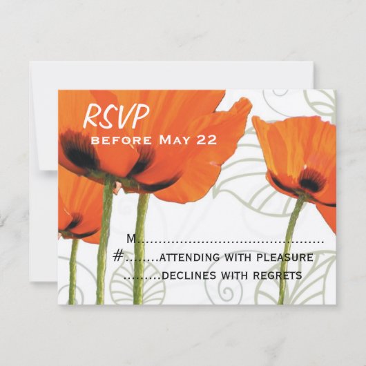 Poppy RSVP Kaartje (Voorkant)